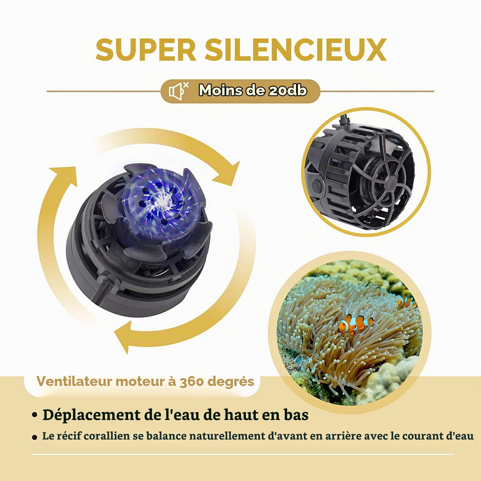 hygger Mini Pompe à Vagues pour Aquarium, Pompe de Brassage Magnétique DC avec Contrôleur à Affichage LED, Aquarium Water Pump, Pompe de Circulation d'Eau d' de 6000 L/H, Pour l'eau Douce et Salée