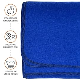 Arcturus Military Wool Blanket - Warm, Thick, Washable - Great for Outdoors, Camping, Stadium Blanket, Picnics, Travel - Car & Bushcraft Survival Kits, Large 64 x 88 4.5 lb