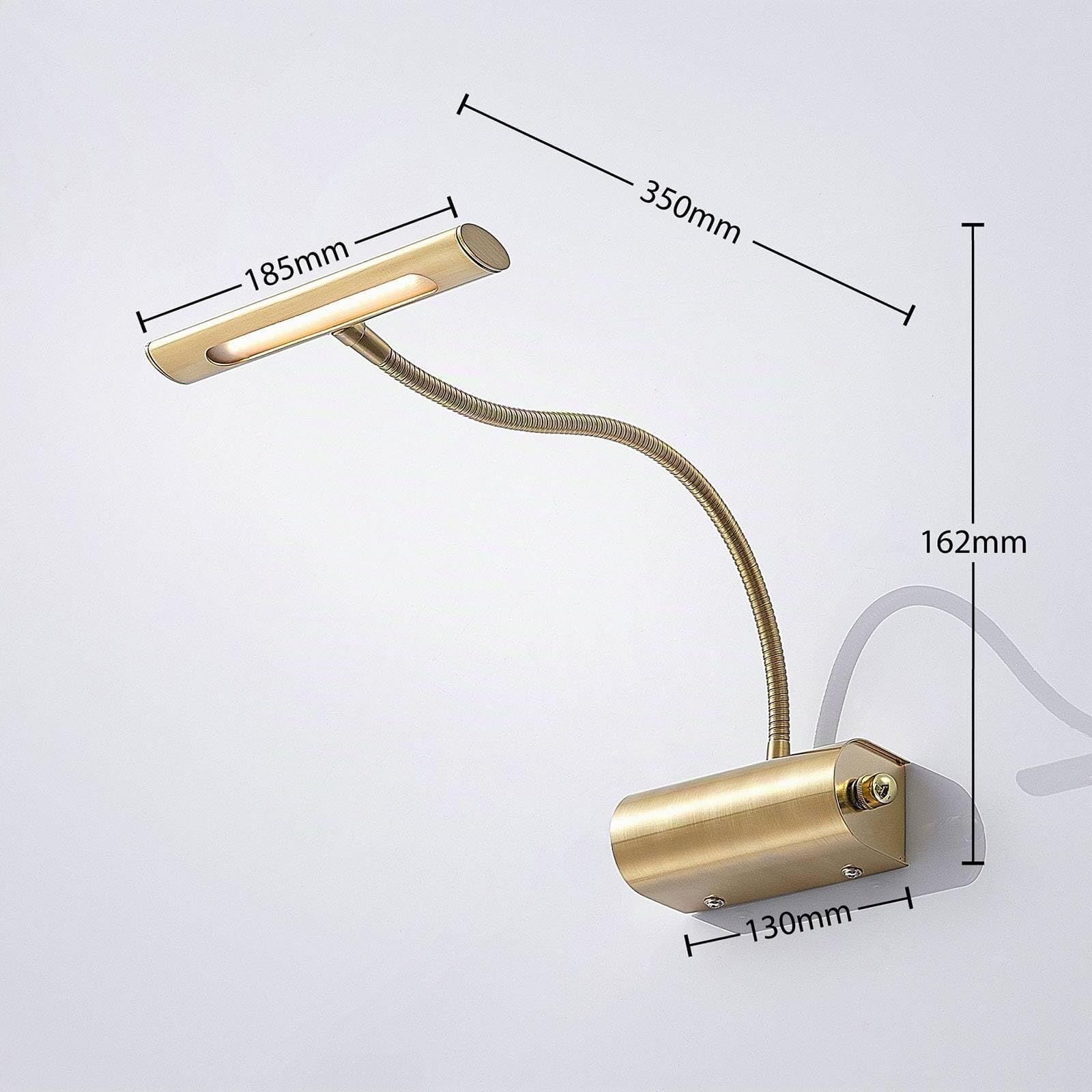 Lindby Bombillas LED luz para cuadros en latón mate, aplique | iluminacuadro, moderno, 3000 k blanco cálido, con interruptor para sala de estar, salón, pasillo, comedor