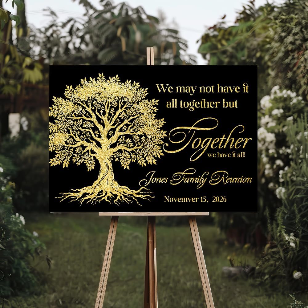Personalized Family Reunion Welcome Sign, Family Gathering Garden Decorations Waterproof and Double-Sided Printing Options, Option Stand To Suit Your Garden #1