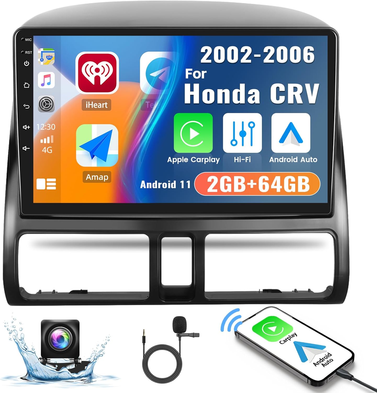 Android 14 Car Stereo For Honda CRV 2007-2011 - 9'' Touchscreen With Wireless CarPlay & Android Auto