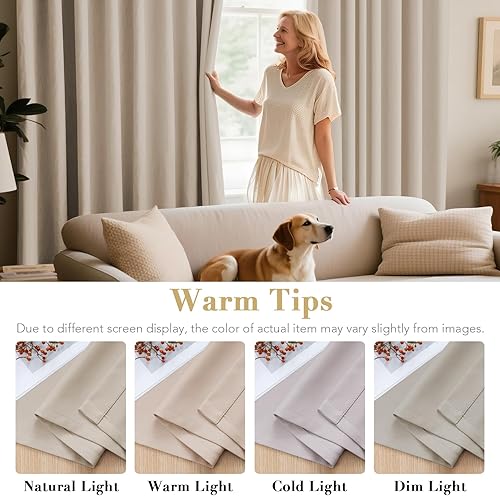 Miniatura 179 de H.Versailtex - Cortinas opacas con aislamiento térmico para oscurecer la habitación, cortinas extralargas, paneles con ojales