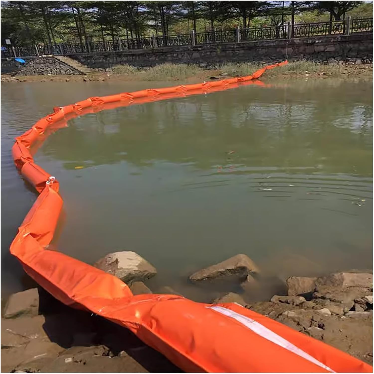 Oil Spill Containment Booms,Lightweight 10M Floating River Waste Fencing, Emergency Oil & Water Spill Control Booms, Durable Interbank Flood Barrier for Effective Pollution Management