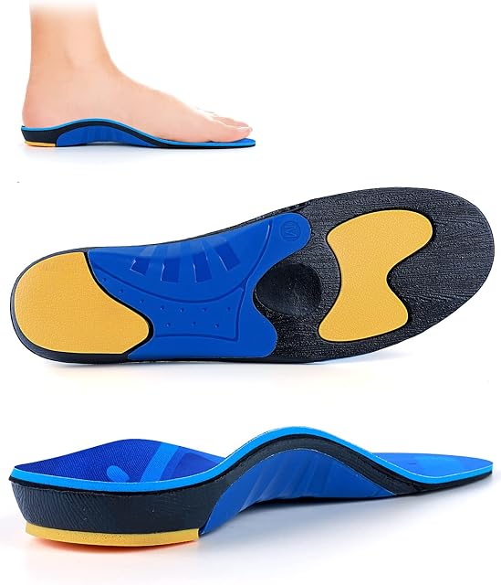 TOPSOLE Orthotic Insoles Plantar Fasciitis Insoles Arch Support Insoles for Flat Feet,Foot Pain, High Arches,OverPronation,Metatarsalgia,Heel Pain, Insoles for Men and Women (UK-4-23cm, Blue)