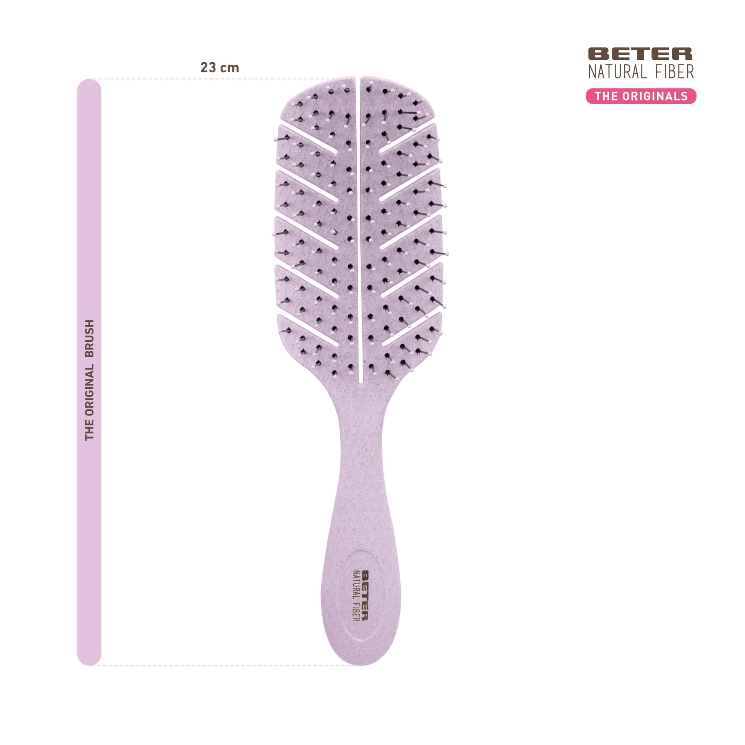 Beter - Cepillo de pelo esqueleto antitirones Natural Fiber hecho a base de fibras de trigo, Cepillo Desenredante Antienredos y Antirotura, Peinado suave y sin tirones, Para todo tipo de cabellos — view 4