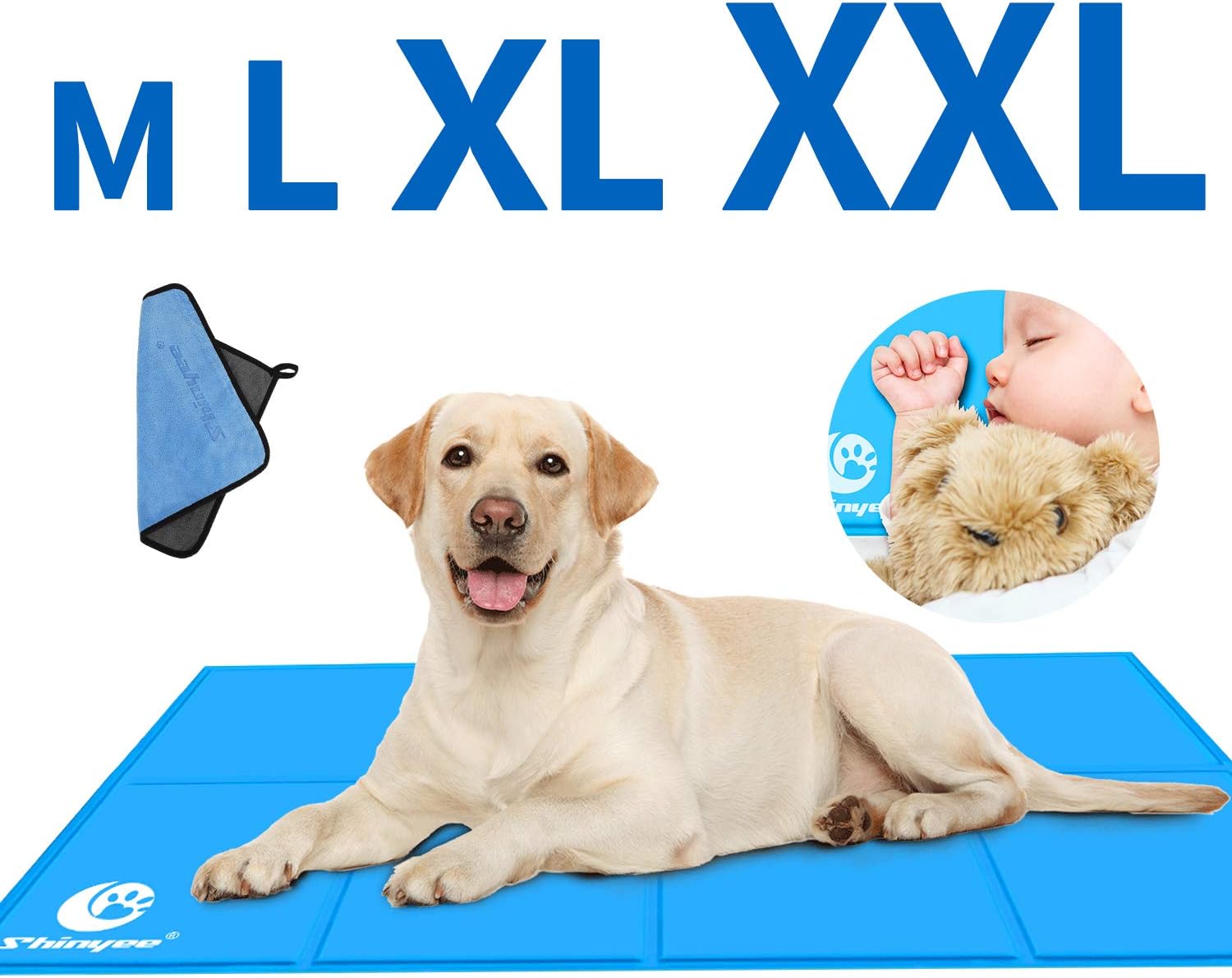 Shinyee Dog Cooling Mat Cool NonToxic Gel Cooling Mat for Dogs Cats