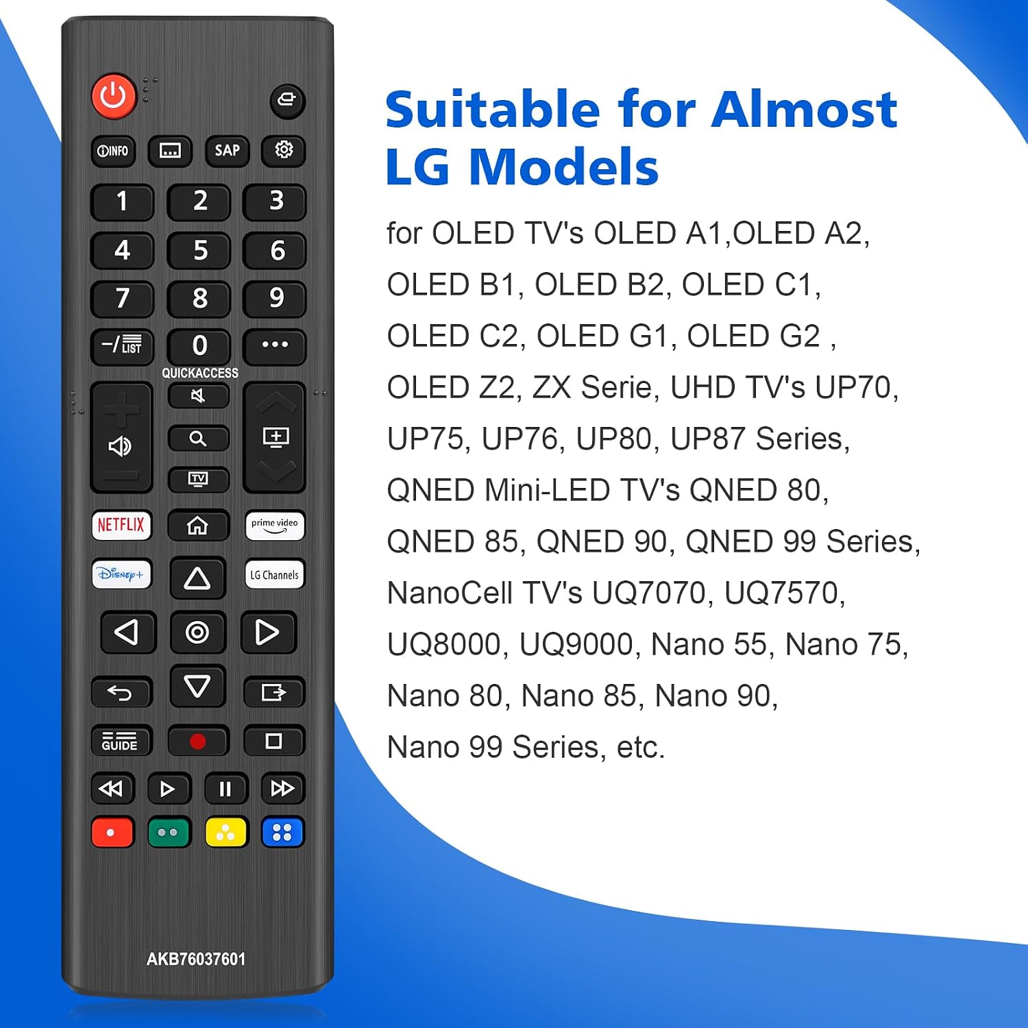 Replacement Remote Control for All LG Smart TV, 2 Pack image 3