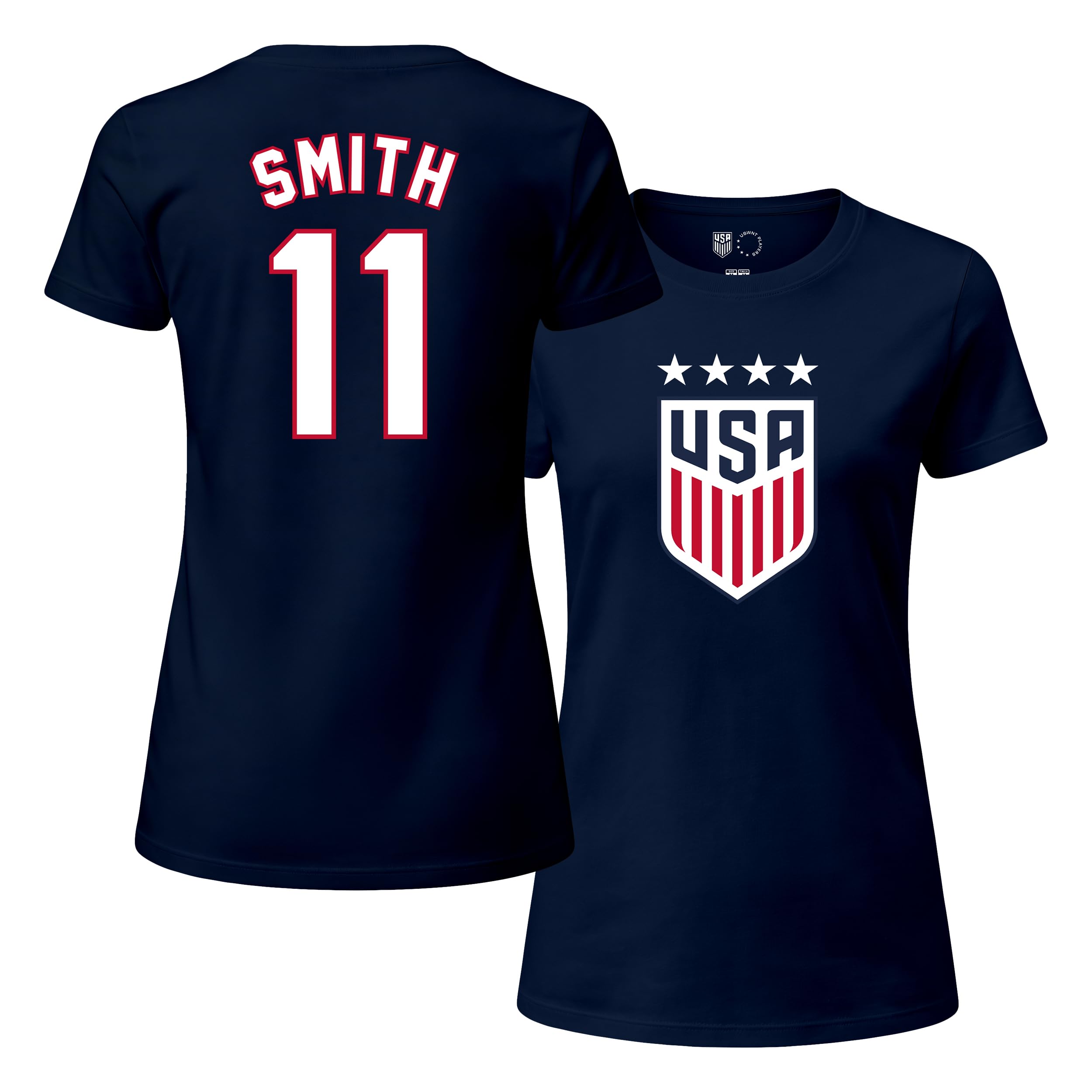 Icon Sports Offical Licensed US Soccer Federation USWNT Player 4 Star T-Shirt