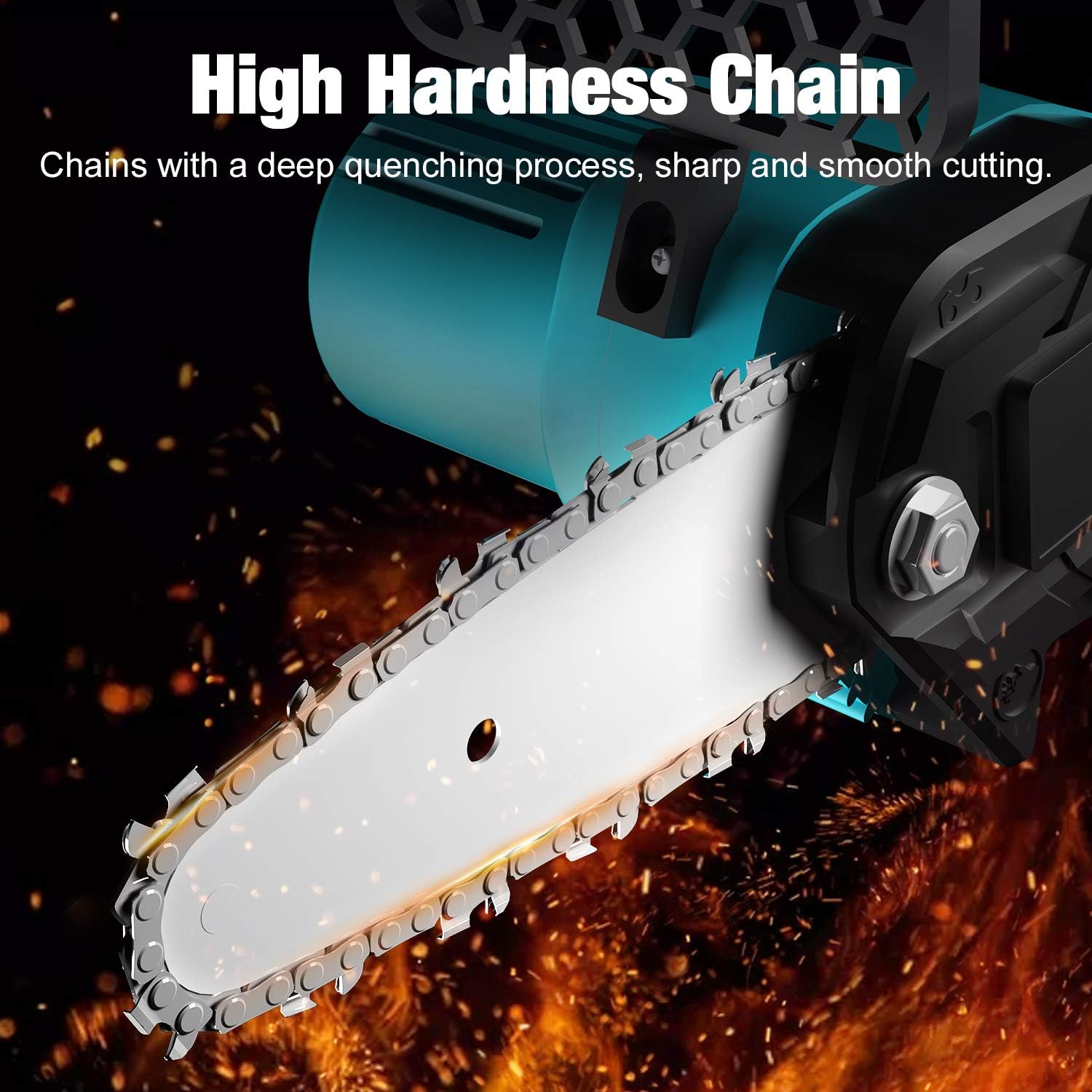 Merece 4 Inch Mini Chainsaw 20v 2.0Ah Cordless Electric Chainsaw Battery Chain Saw, 2.4lb One Hand Chainsaw for Garden Bush Tree Branch Pruning Shears Wood Cutting