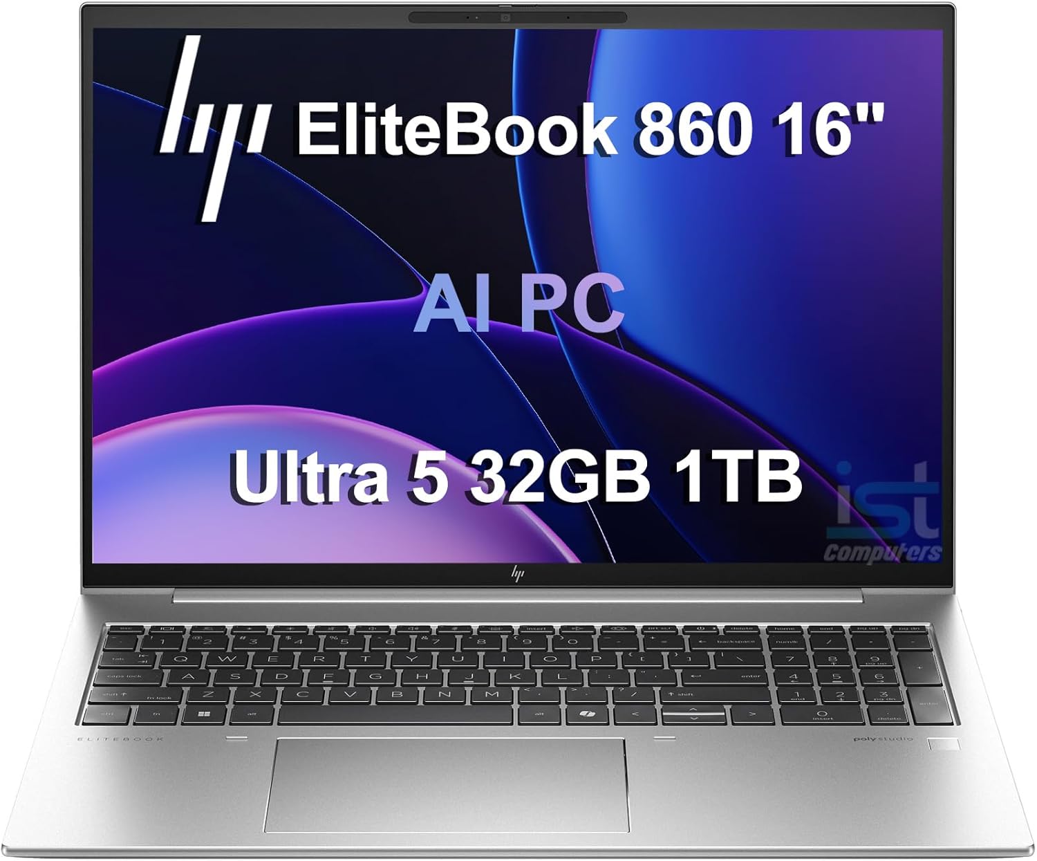 HP EliteBook 860 G11 Business AI PC Laptop (16" FHD+ Anti-Glare, Intel 12-Core Ultra 5 125U (> i7-1355U), 32GB DDR5 RAM, 1TB SSD) Backlit, Fingerprint, 5MP IR Webcam, 2x Thunderbolt 4, Win 11 Pro