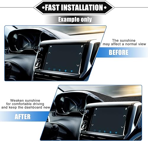 Miniatura 7 de Tapete de cubierta de tablero de automóvil compatible con Nissan Altima 2019-2023, franela protectora negra para consola central con borde interior