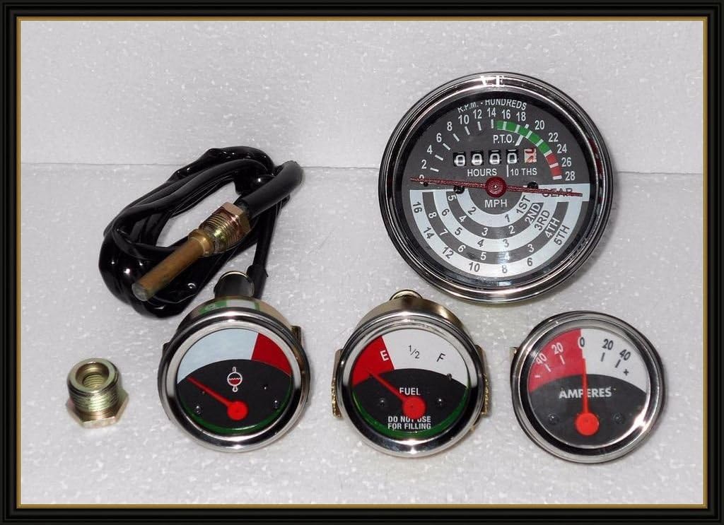 Generic Tachometer,Temperature, Fuel, Ampere Gauge Set For JD tractor fits in 1010 2010