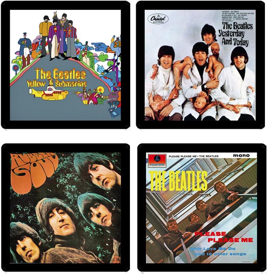 The Beatles Collectible Coaster Gift Set #3 - (4) Different Album Covers Reproduced Onto Soft Coasters