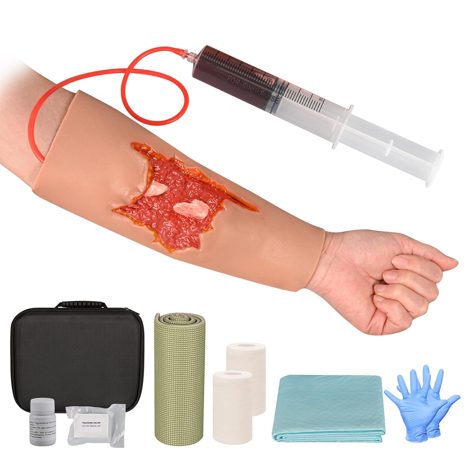 Open Fracture Wound Sleeve, Wound Dressing Training Model, Stop The Bleed Training Kit for Medical Education