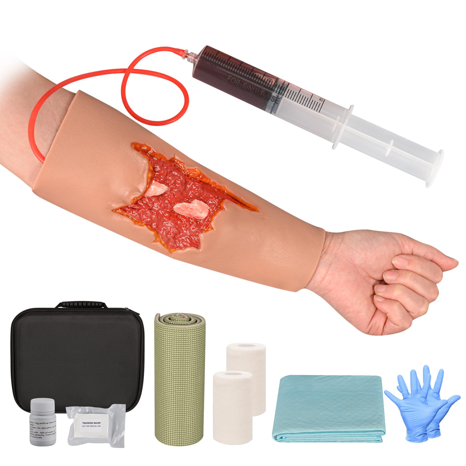 MedEduQuest Open Fracture Wound Sleeve, Wound Dressing Training Model, Stop The Bleed Training Kit for Meidcal Education,