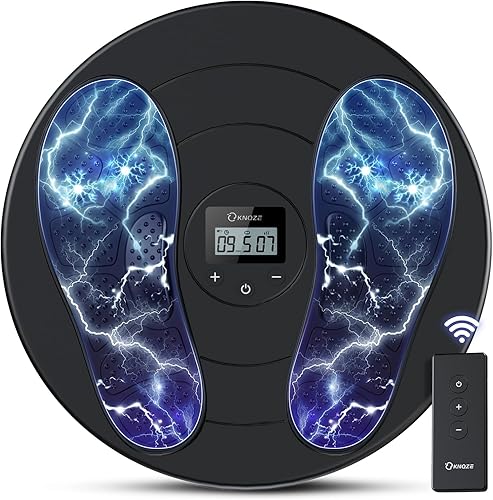Estimulador de circulación de pies EMS & TENS (elegible para FSA o HSA) EMS con control remoto, almohadilla masajeadora de pies mejorada para