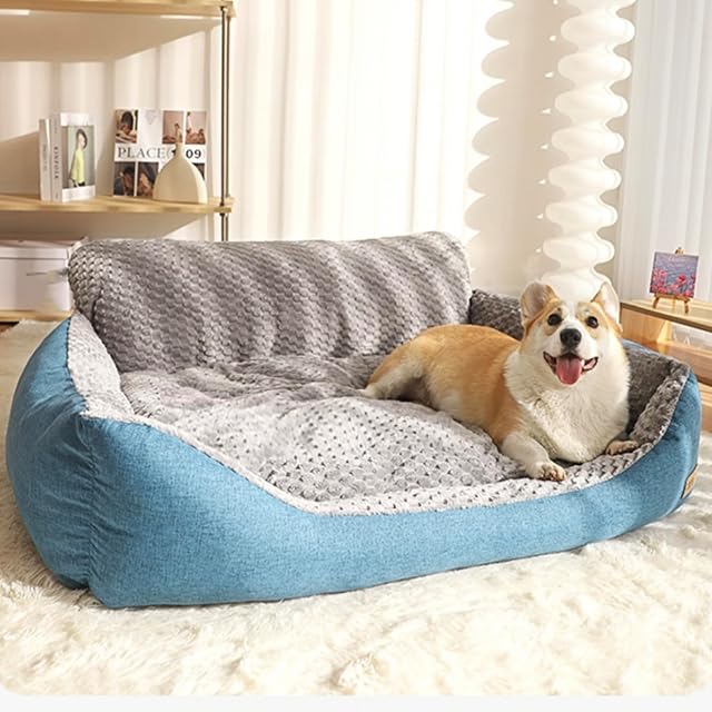 Foto 6 de 7 de Hruile Sofá cama extragrande para perros, cama ortopédica calmante para mascotas, cálida y suave