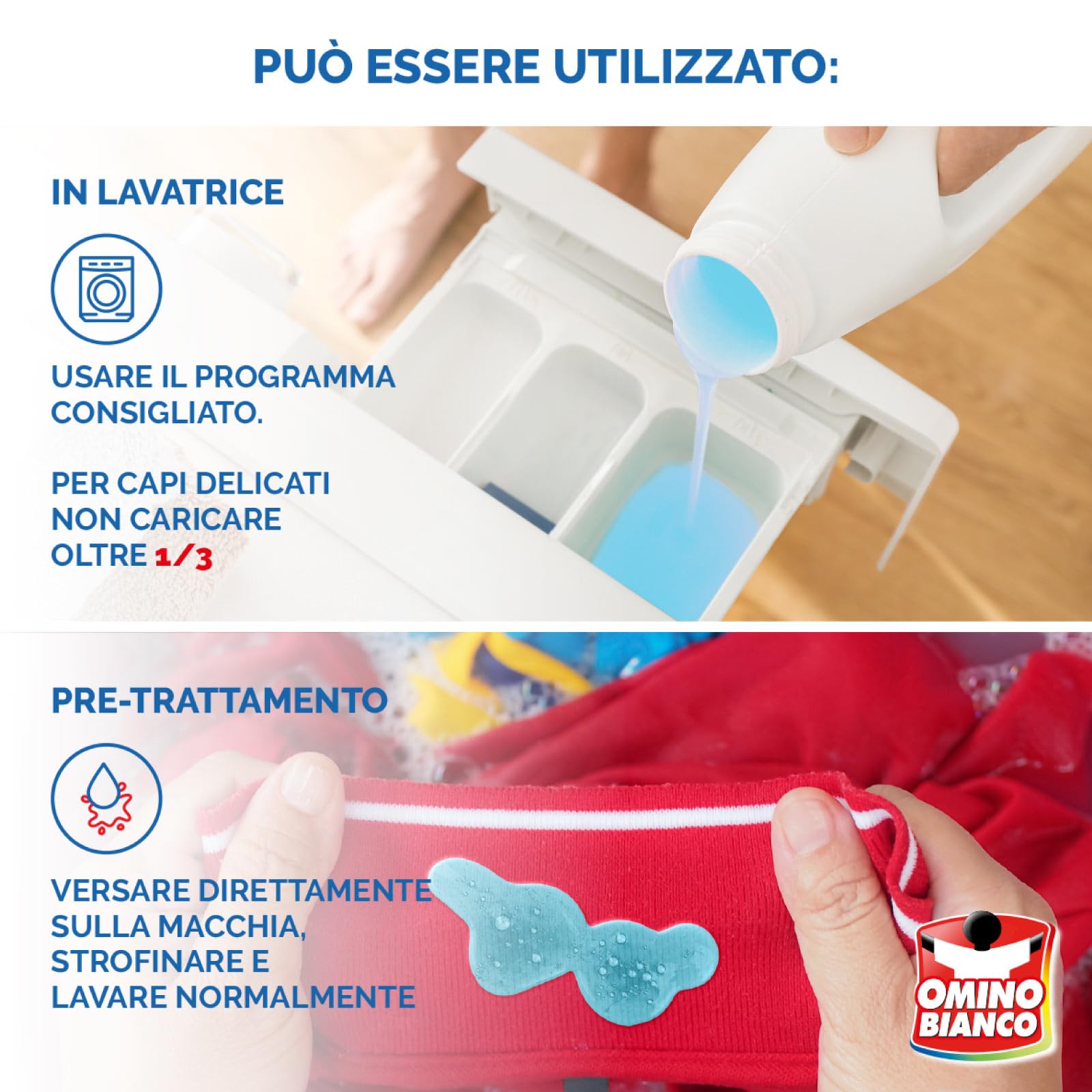 Omino Bianco - Detersivo Lavatrice Liquido, Fresco Profumo con Essenza di Muschio Bianco, 52 Lavaggi, 2000 ml x 5 Confezioni