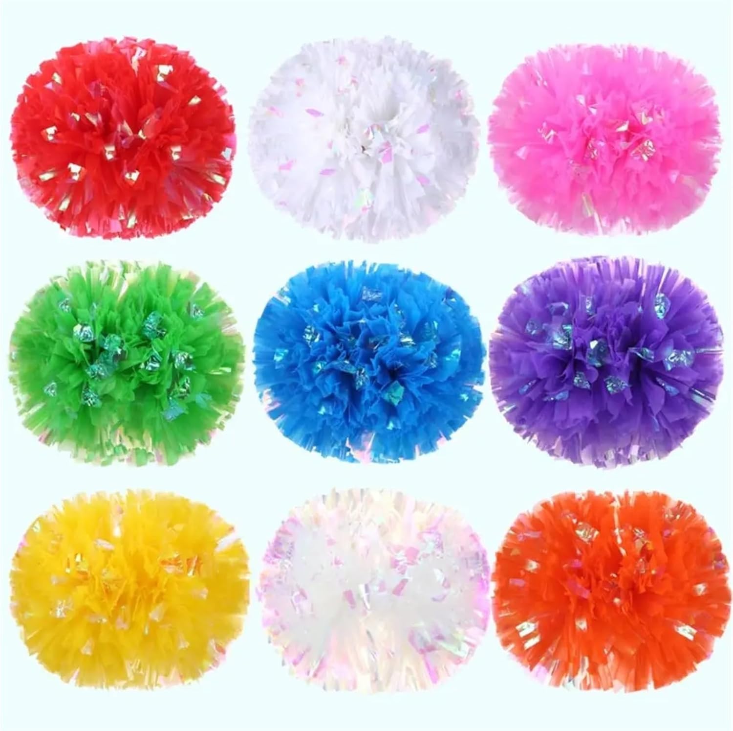Dance Cheerleading Pompoms, Cheerleading Pom Poms Multicolor 25cm 6 Pcs