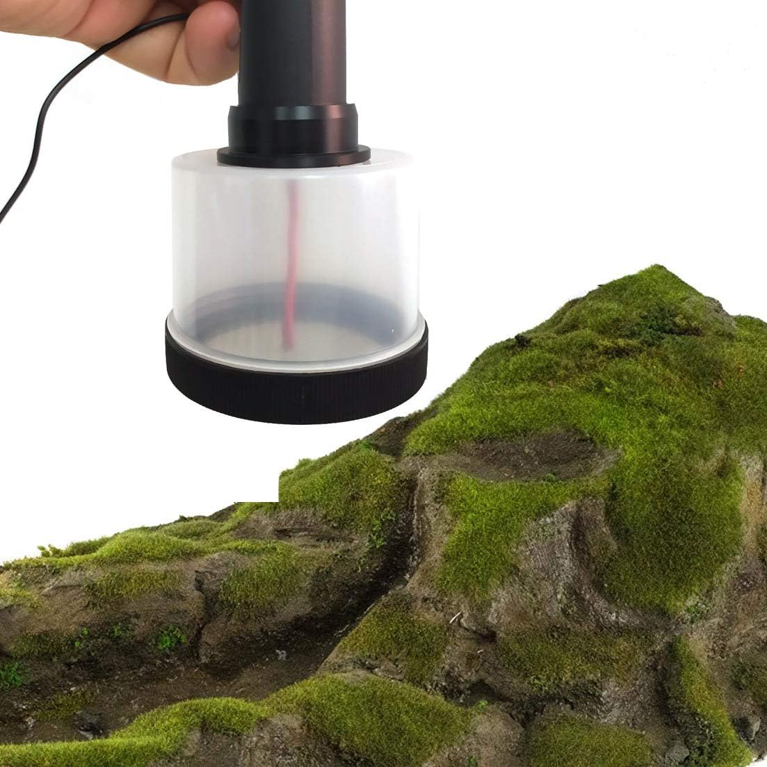 Mini Static Grass Flocking, 4 Colors Mini Applicator for Flocking Machine 8 Static Grass 2 Netcover ABS Applicator with Anti-Slip Handle for DIY Scenic Modelling Sand Table Modelling