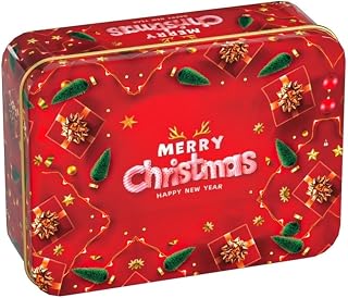 Christmas Tinplate Candy Tin Can Metal Container Cartoon Elk Santa Claus Letter Printed Box Xmas Candy Cookie Tea Storage Gift Case