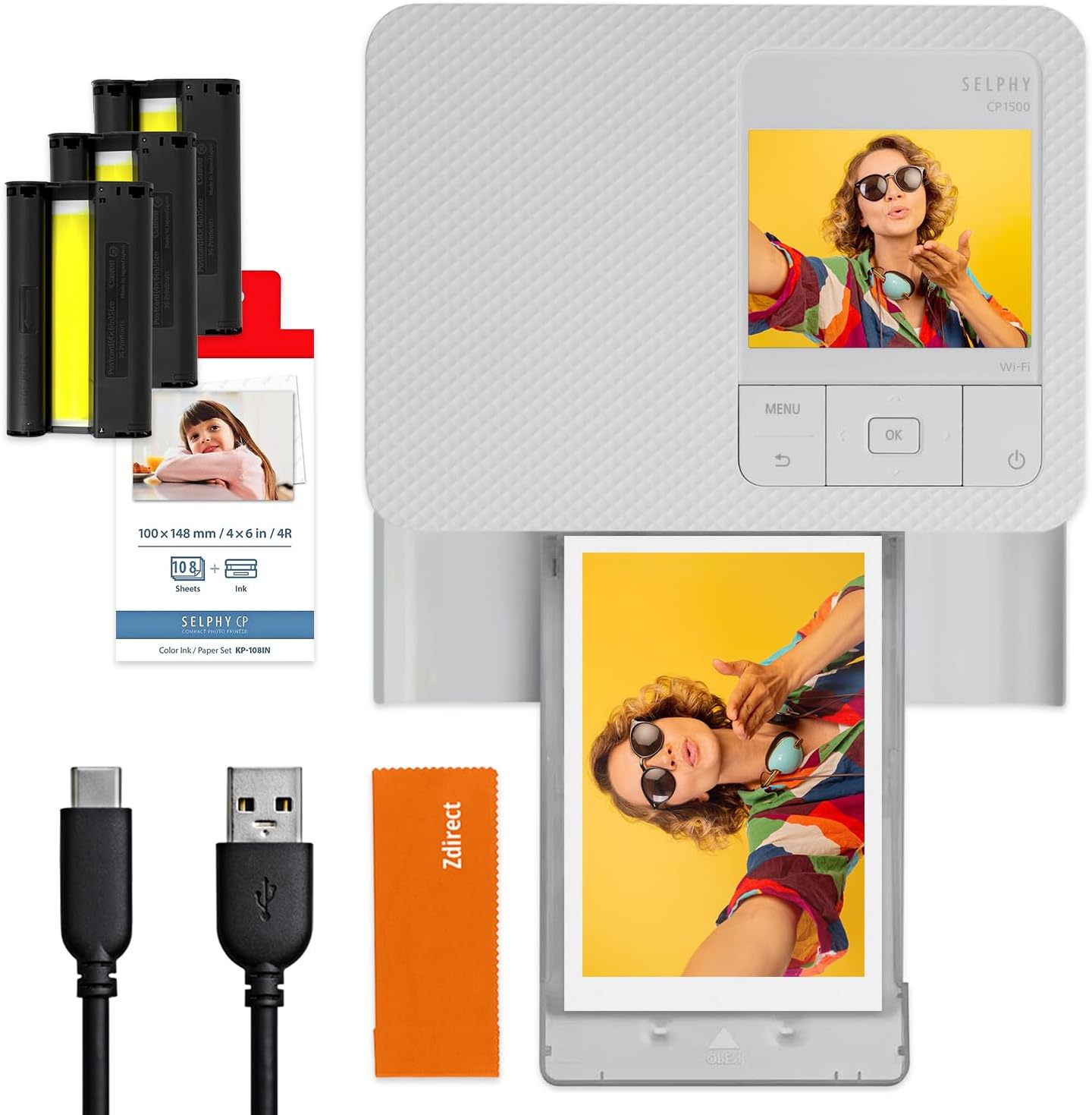 ZDIRECT Selphy CP1500 (White) Wireless Compact Photo