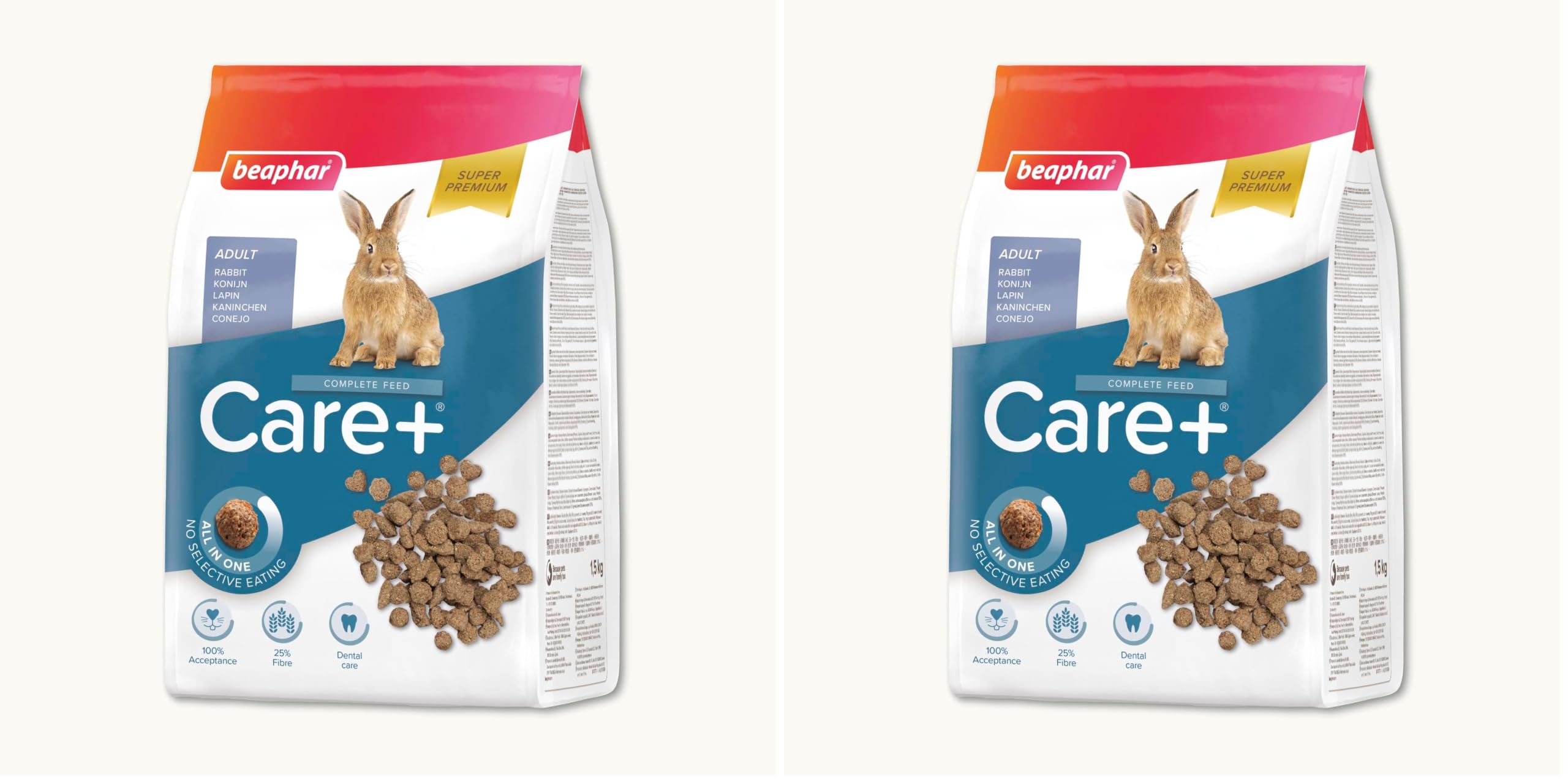 Comida BEAPHAR Care+ Conejo 1,5KG pienso extruido 2 uds 8
