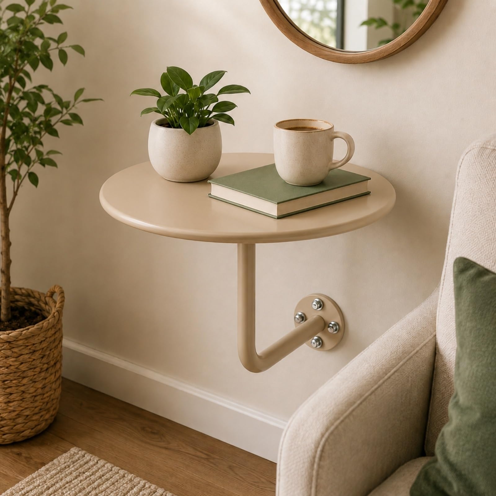 Mesa flotante de pared para resolver la falta de espacio en dormitorios pequeños