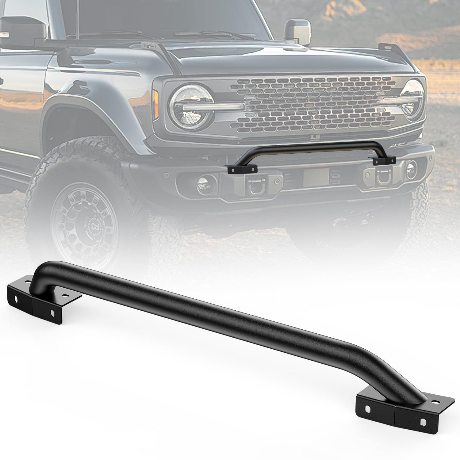 Nilight Grille Guard for Ford Bronco 2021-2025 modular steel Bumper, Heavy Duty Front Bumper Protector Bull Bar, Matte Black Bolt-On Skid Plate for Off-Road (Not fit Sport Raptor platic bumper)