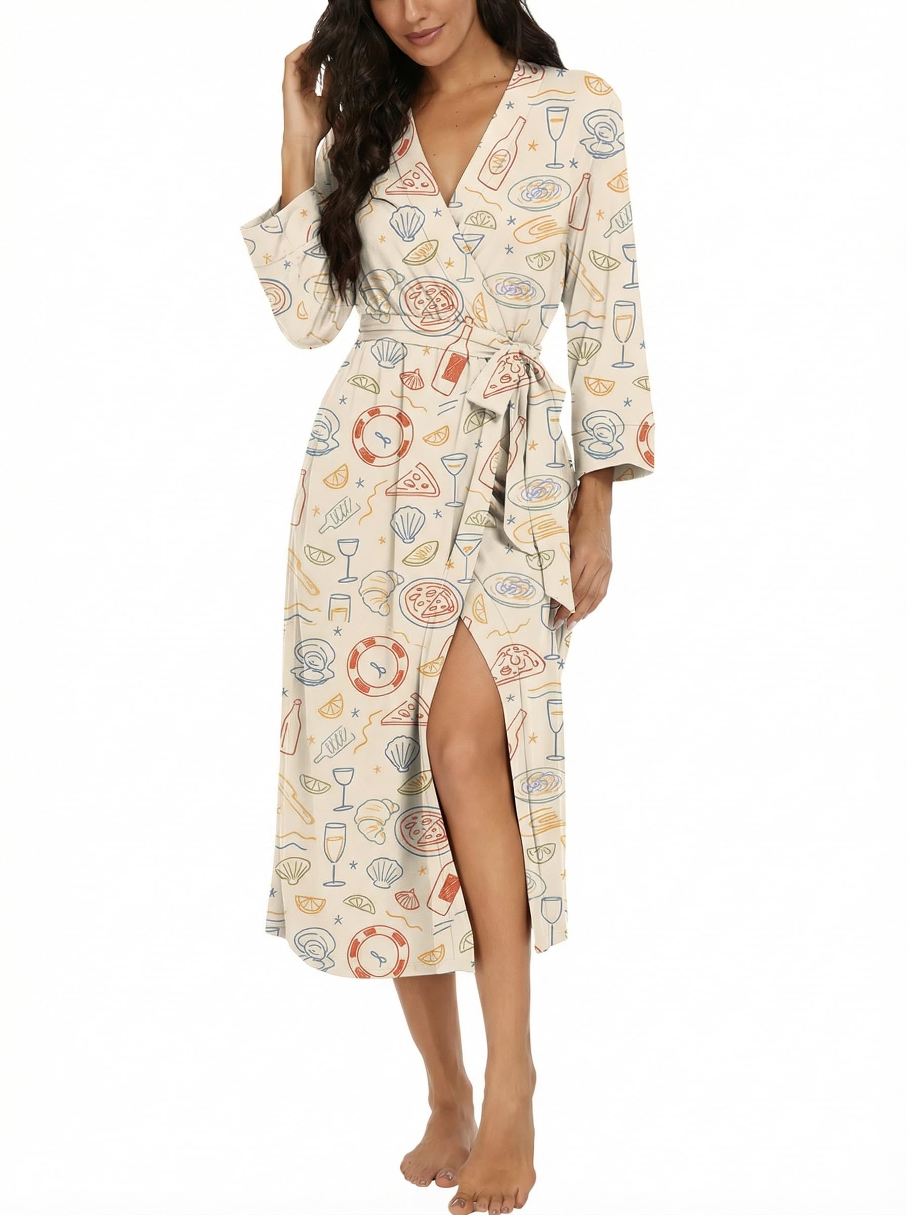VINTATRE Robes for Women Long Knit Bathrobe XS-4XL