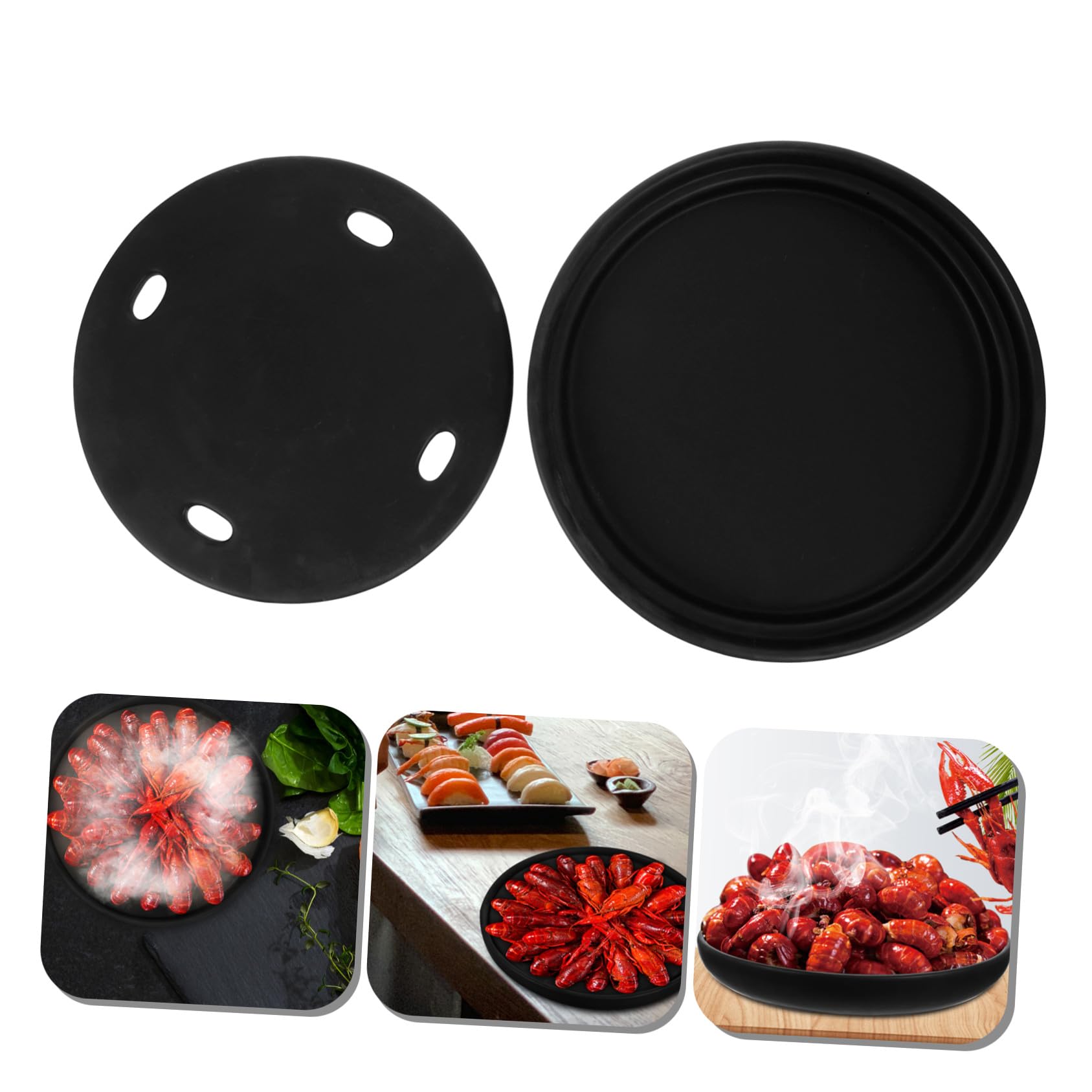 Plato para Servir Sushi Japonés con Diseño Retro Bandeja con Compartimento para Hielo Seco o Cubitos para Restaurantes y Hogar Mantiene de Mariscos y Sashimi