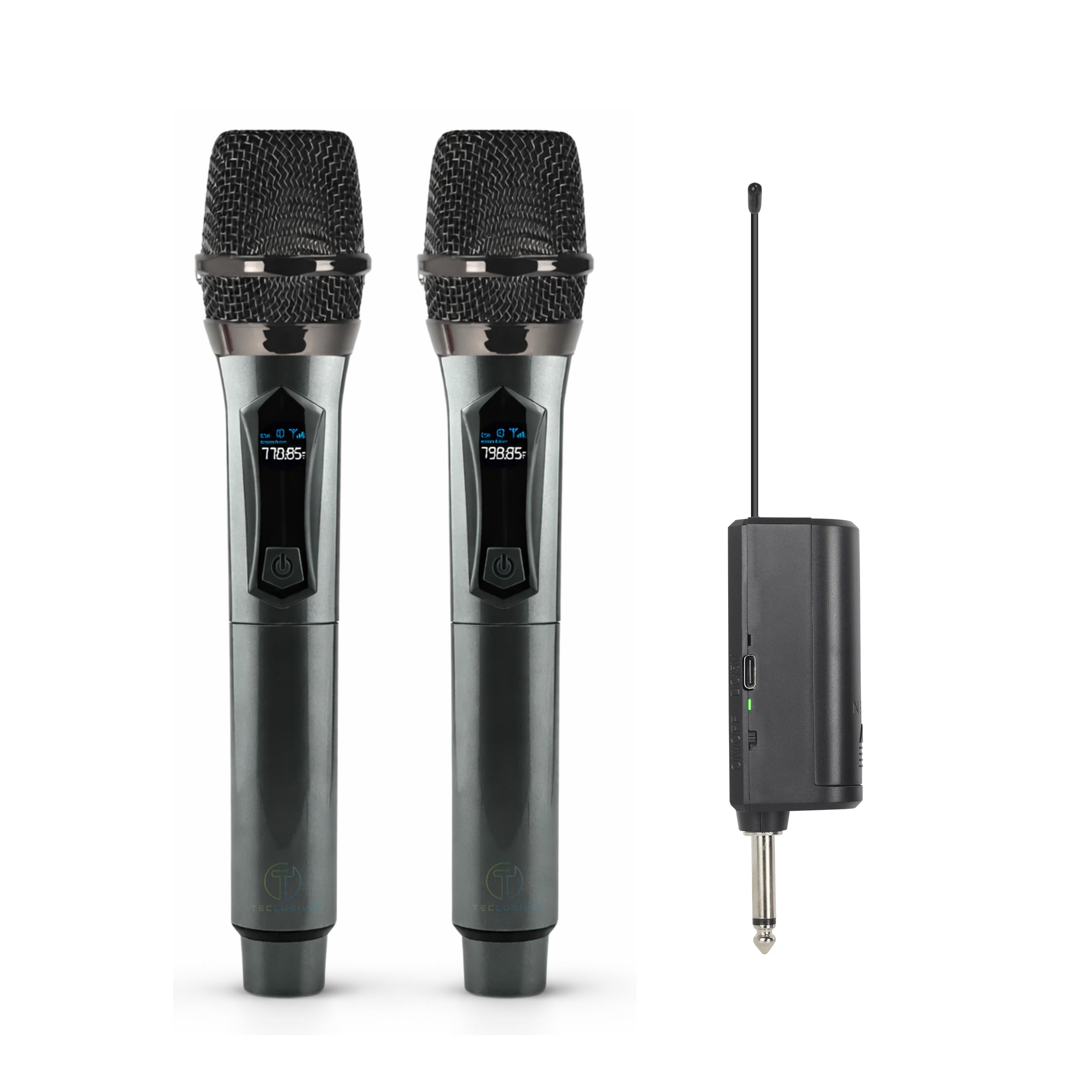 T TECLUSIVE Wireless Microphone Professional for Speaker 6.35mm Amplifier Outdoor Karaoke Singing | Noise Cancellation | Dual Rechargeable Type-C 10Hours Battery Mic with Transmitter-image-28