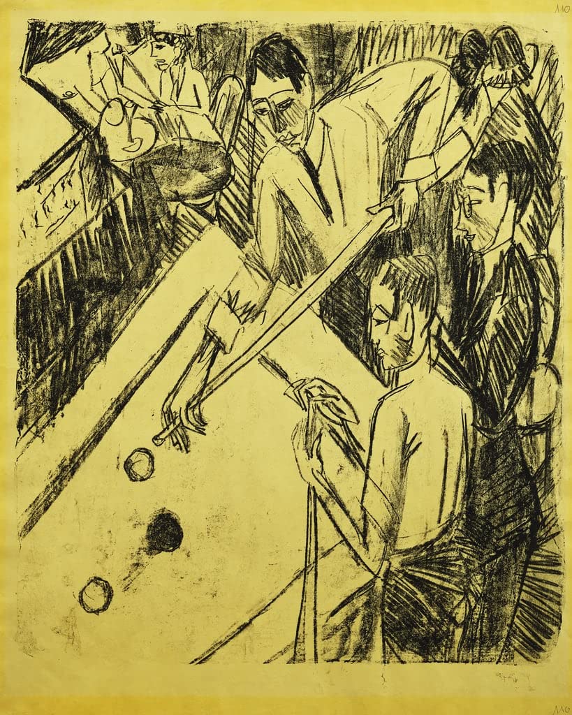 Lienzo impreso de alta calidad Giocatore di biliardo di Ernst Ludwig Kirchner, 60x90cm 5
