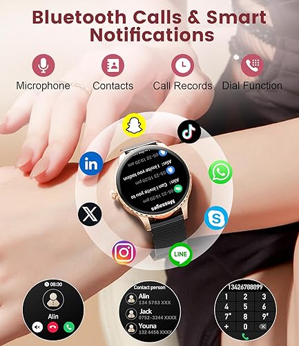 Miniatura 6 de 2055 Nuevo reloj inteligente para mujer con pantalla AMOLED de 1.32 pulgadas, llamadas Bluetooth con 121 modos deportivos, ritmo cardíaco, sueño,