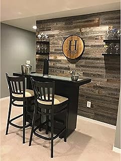 Rockin' Wood Real Wood Peel & Stick 2 & 4 Foot Length Rustic Reclaimed Naturally Weathered Barn Wood Accent Paneling Planks for Walls, 23 Square Feet