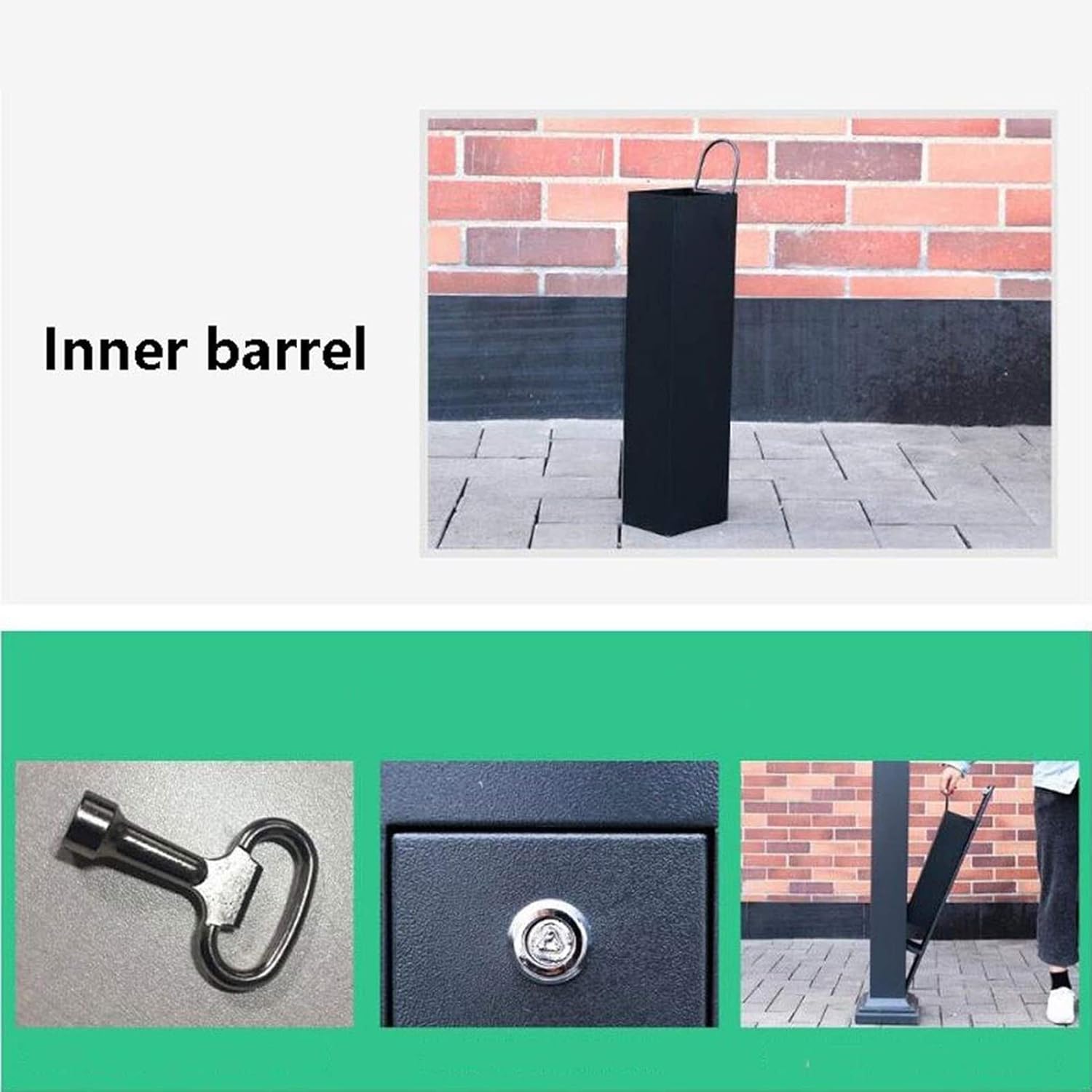 Commercial Outdoor Metal Trash Can, Black Waste Bin for Home, Office, Hotel, Porch - Durable Ash Disposal Receptacle, Heavy-Duty Garbage Bin, Weather-Resistant Design