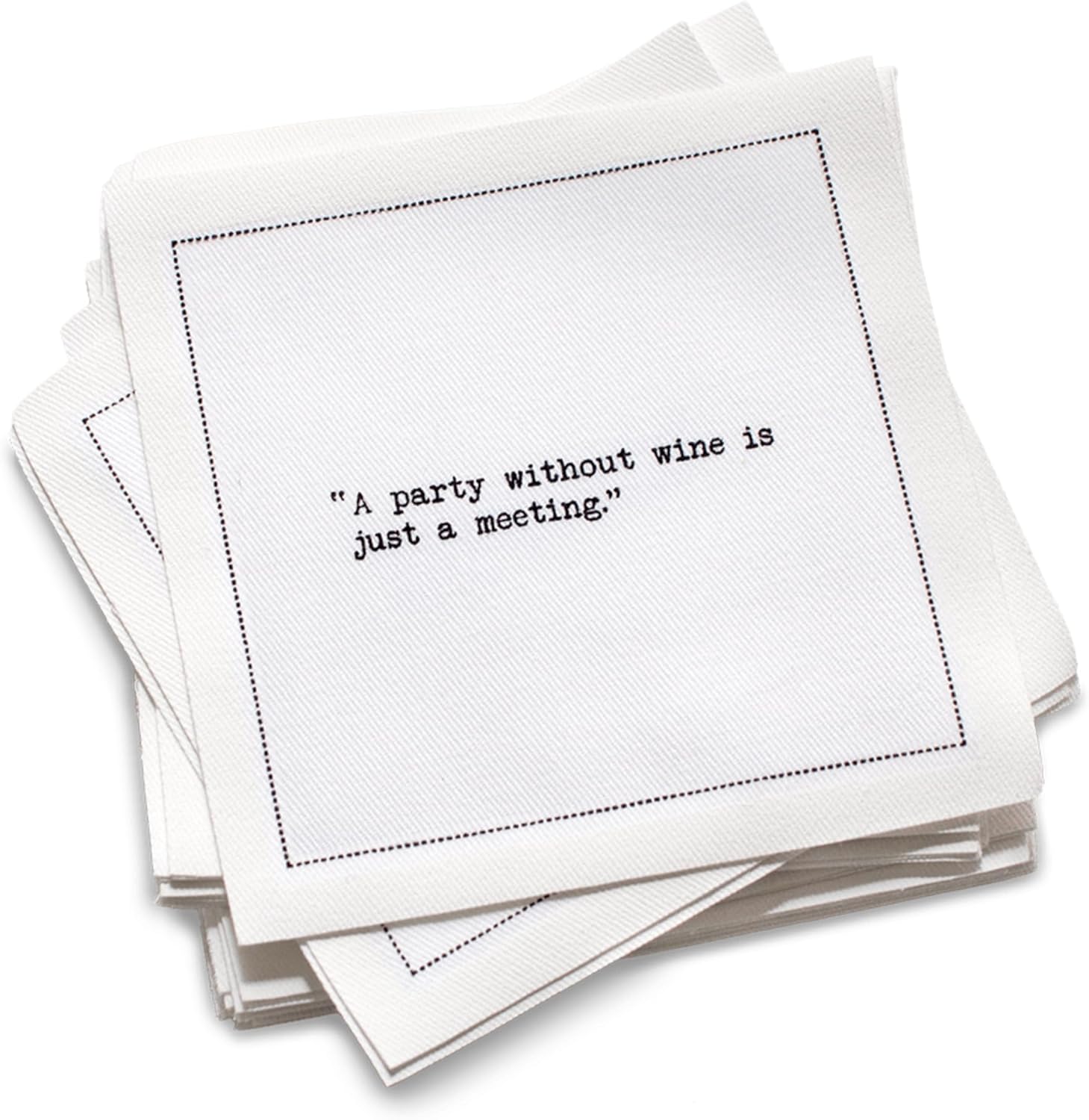 Five Star Funny White Cocktail Napkins – 100 Luxury Cotton Disposable, Napkins with Witty Bar Quotes Champagne Quotes – Drink, Napkins for Parties, Bars, Weddings & Game Nights