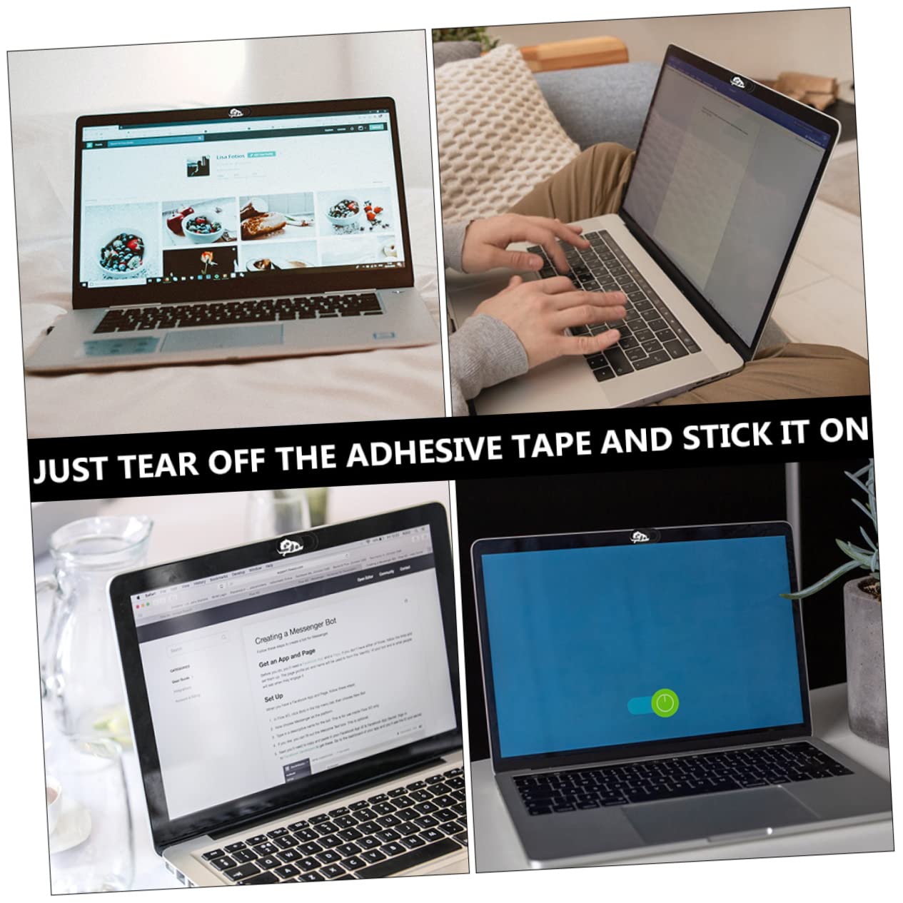 Laptop-Kamera-Abdeckung – 3er Pack, Schiebbar, Für Privatsphäre, Ultradünn