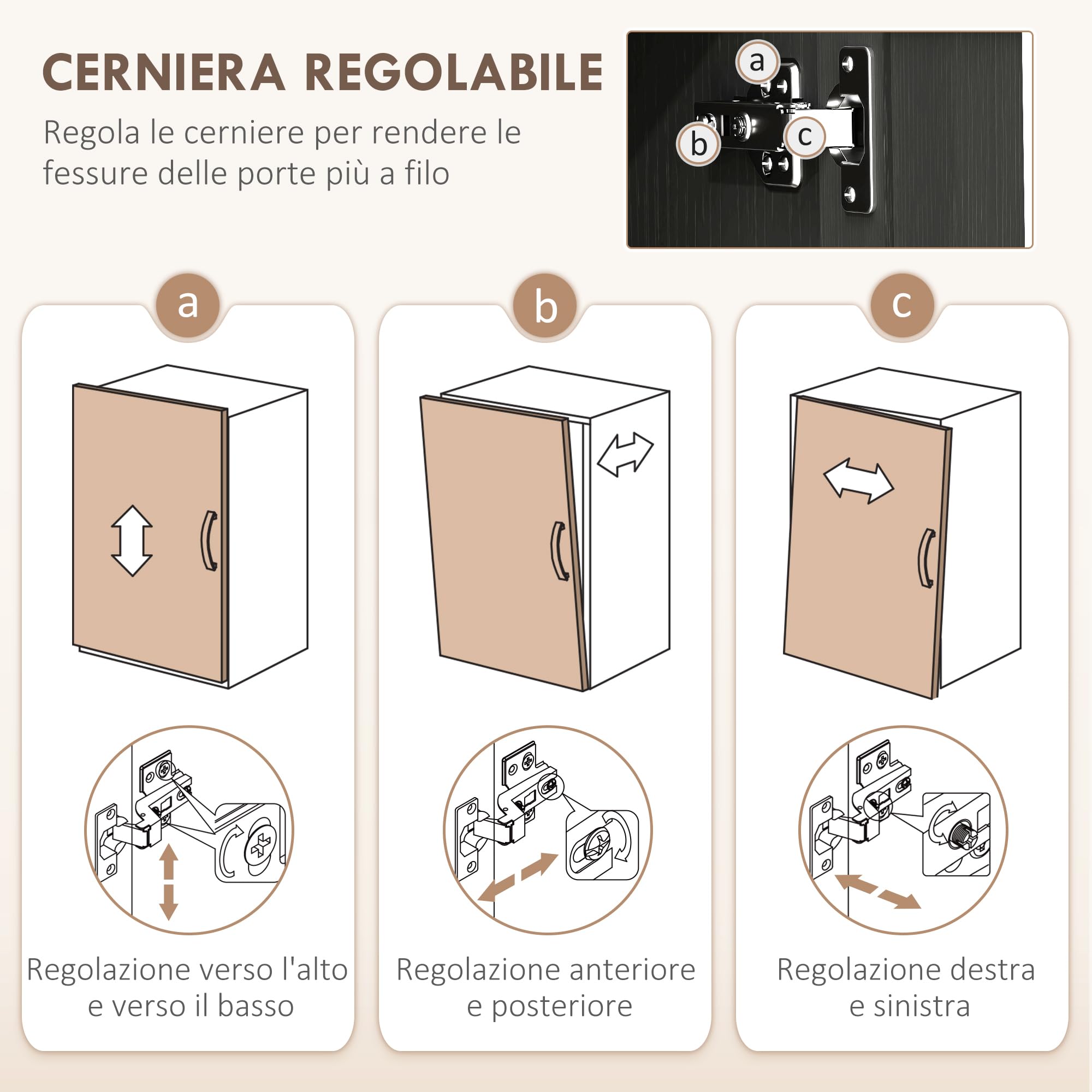 HOMCOM Credenza Cucina Alta, Mobile Dispensa con 4 Ante, 2 Armadietti, 5 Ripiani Regolabili, Mobile Cucina Moderno per Sala da Pranzo Soggiorno, 60x30x170.5 cm, Nero