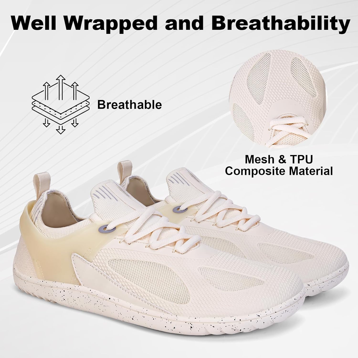 HiGropcore Barefoot Shoes for Men Wide Toe Box Zero Drop Arch Support Minimalist Gym Shoes Fashion Deadlift Cross Training Sneakers - Image 3
