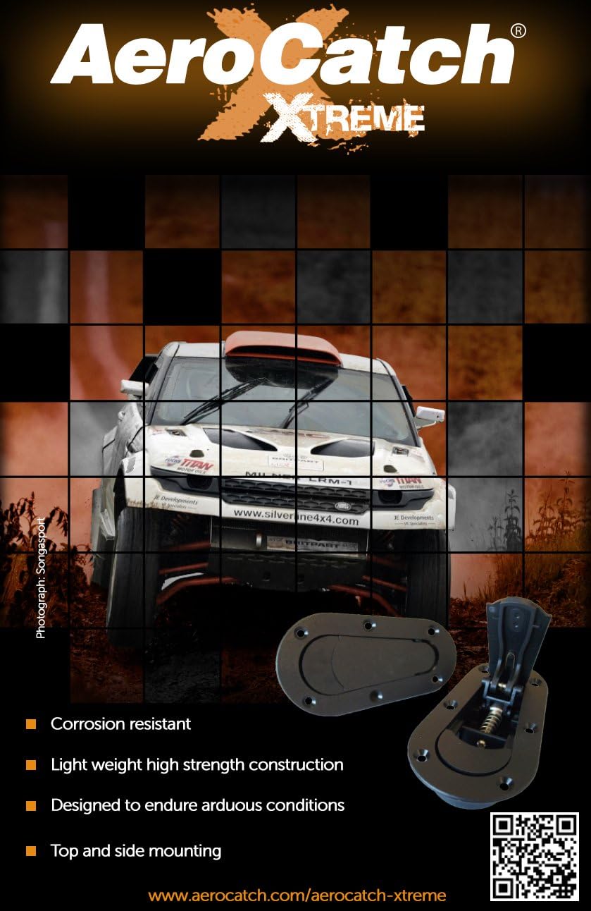 AeroCatch 120-4000 Xtreme Plus Flush Hood Latch and Pin Kit - Black