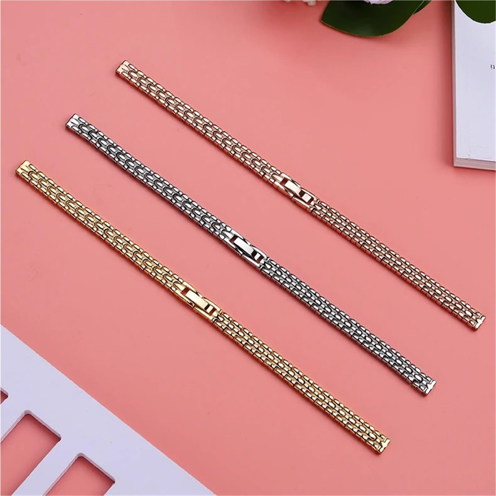 Bracelets de Montre for Femmes 6 mm, 8 mm, 10 mm, 12 mm, Bracelet en métal, Petite Taille, Universel, en Acier Inoxydable