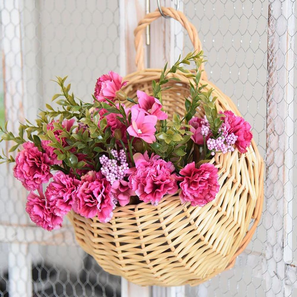 Pot de Fleurs Mural Panier en Osier