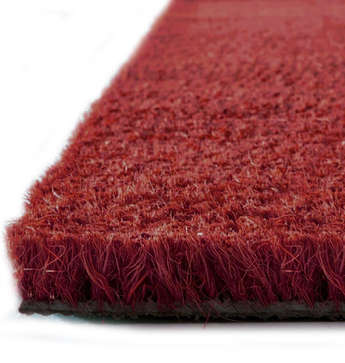 emmevi Paillasson en coco naturel coloré antidérapant sur mesure Tapis d'entrée 100 x 200 cm Bordeaux