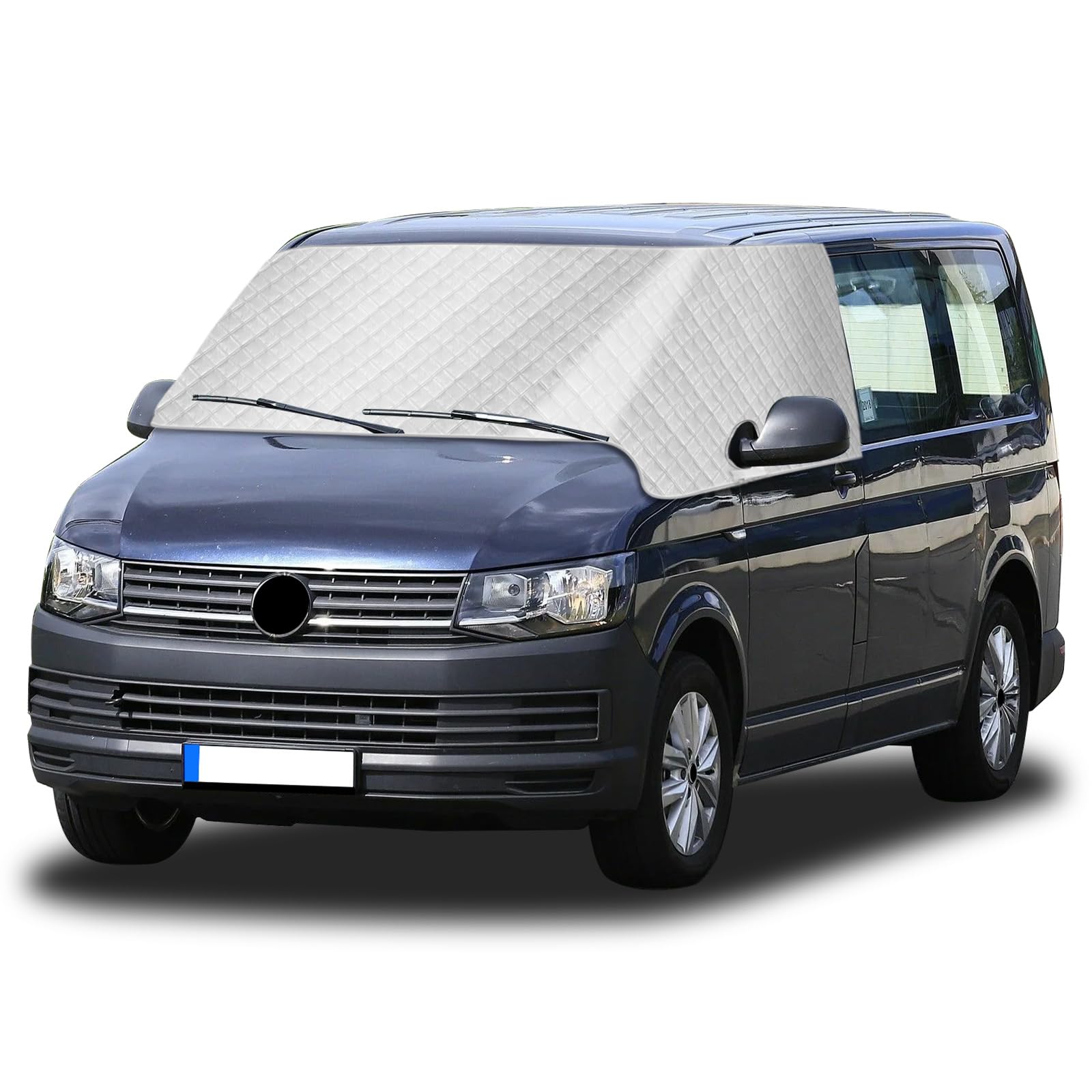 Couverture Pare-Brise pour VW T7, Housse de Protection Avant Pare-Brise, Pare-Soleil Anti-UV Imperméable Anti-Poussière Protection Pluie Gelée Hiver Été