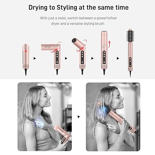 Miniatura 2 de 5 in 1 Hot Air Multi-Styler Professional Hair Wrap Styler Set with Air Curlers, Hair Dryer Brush, Straightener, Concentrator for Fast Drying Curling