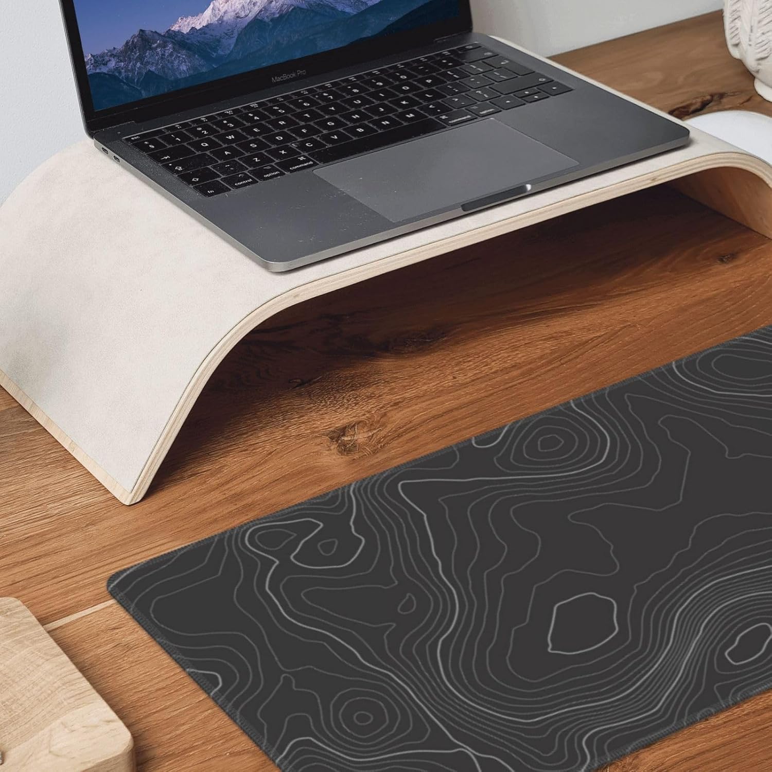 Topographic Contour Extended Big Mouse Pad Large,Gaming Mouse Pad Desk Pad,31.5×11.8 Inch Long Computer Keyboard Mouse Mat Mousepad with 3mm Non-Slip Base and Stitched Edge for Gaming and Office - Image 8
