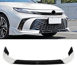 Front Bumper Lip for Toyota Camry SE XSE 2025-2026 V Style Lower Chin Bumper Spoiler Splitter Protection Body Kit (White + Black)
