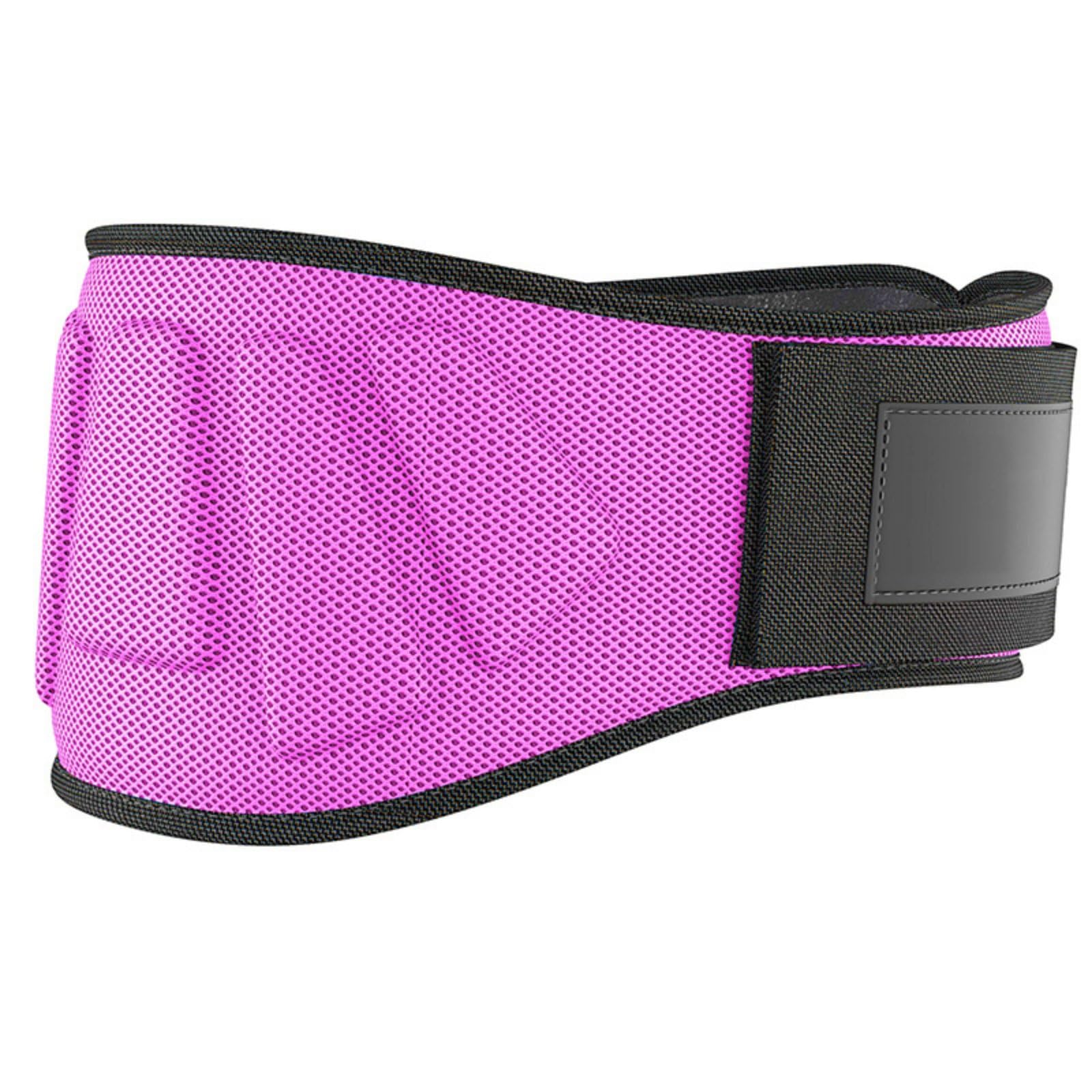 Cushioned Material Powerlifting Belt Sturdy Duty Weightlifting Belt Exercise Waist Brace Sturdy Buckle Gym Spine Support, Pink, S | Belts | Strength Training | Fitness Running & Yoga-image-13