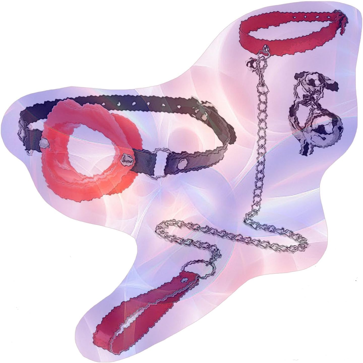 Bedroom Practice Protection Prop Kit with Lip-Shaped Exercise Prop and Leather Neck Wrap with Bell -LC30USW (Red:B)